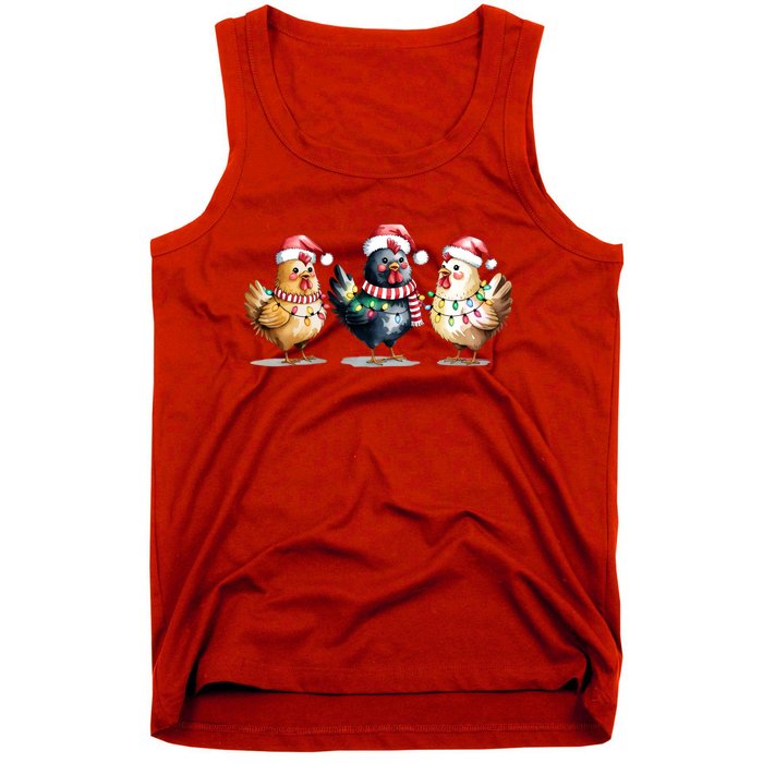 Merry Christmas Holiday Chicken Xmas Tank Top