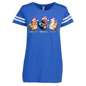 Merry Christmas Holiday Chicken Xmas Enza Ladies Jersey Football T-Shirt