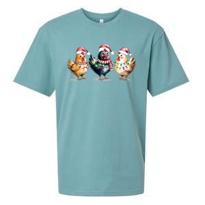 Merry Christmas Holiday Chicken Xmas Sueded Cloud Jersey T-Shirt