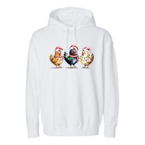 Merry Christmas Holiday Chicken Xmas Garment-Dyed Fleece Hoodie