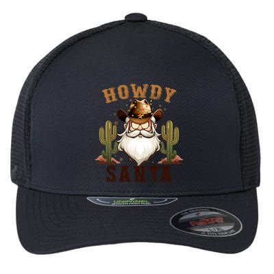 Merry Christmas Howdy Santa Claus Retro Western Cow Xmas Meaningful Gift Flexfit Unipanel Trucker Cap