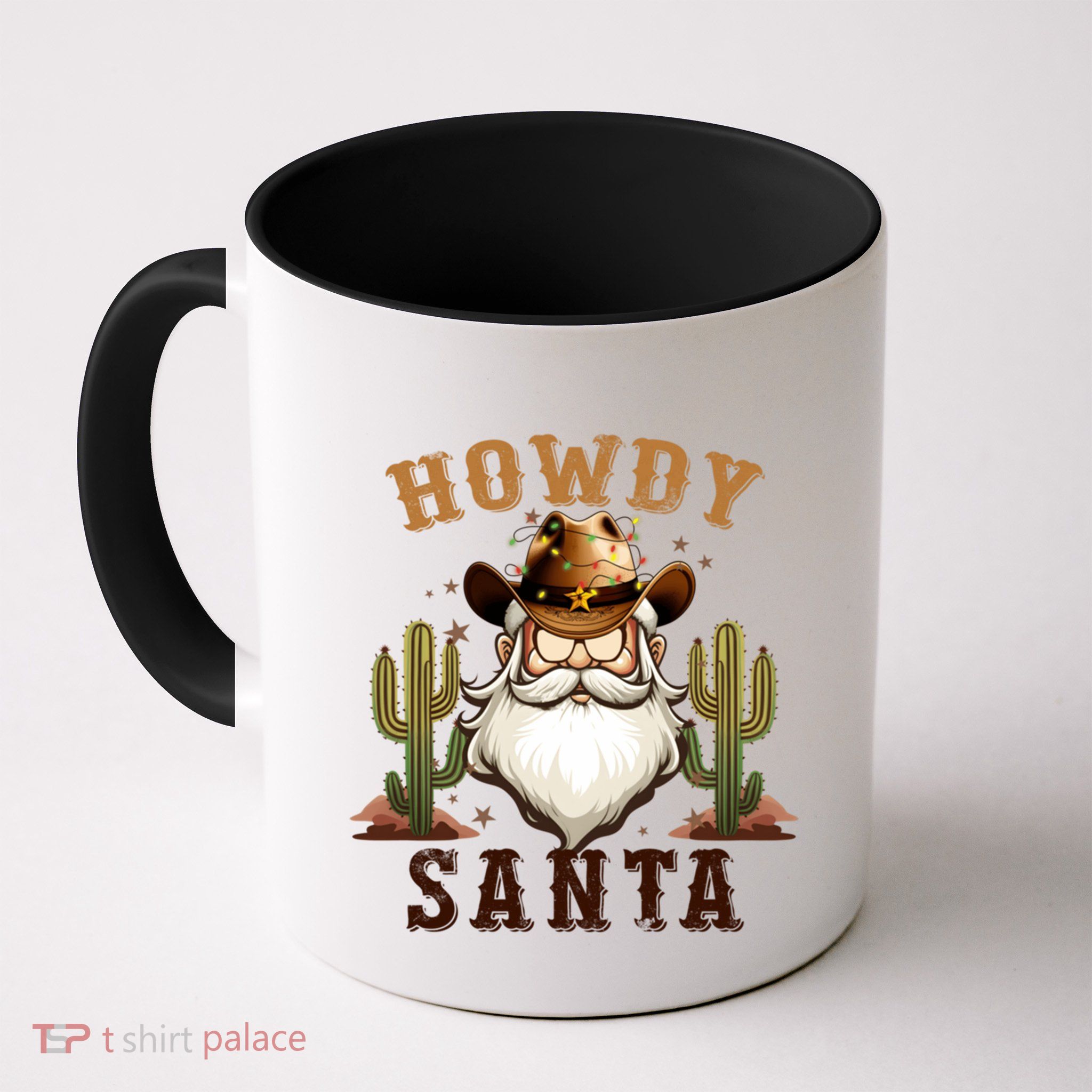 Merry Christmas Howdy Santa Claus Retro Western Cow Xmas Meaningful Gift Mug