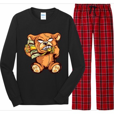 Money Calling Hip Hop Teddy Bear Gangster Rap Drip Swag Dope Long Sleeve Pajama Set