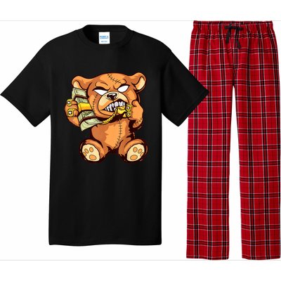 Money Calling Hip Hop Teddy Bear Gangster Rap Drip Swag Dope Pajama Set