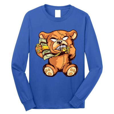 Money Calling Hip Hop Teddy Bear Gangster Rap Drip Swag Dope Long Sleeve Shirt