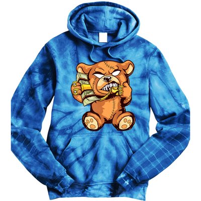 Money Calling Hip Hop Teddy Bear Gangster Rap Drip Swag Dope Tie Dye Hoodie