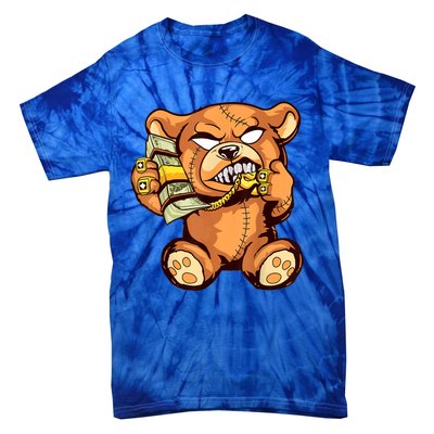 Money Calling Hip Hop Teddy Bear Gangster Rap Drip Swag Dope Tie-Dye T-Shirt