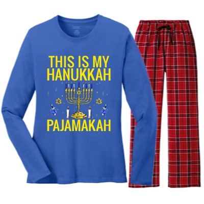 Merry Chrismukkah Happy Hanukkah Family Christmas Women's Long Sleeve Flannel Pajama Set 