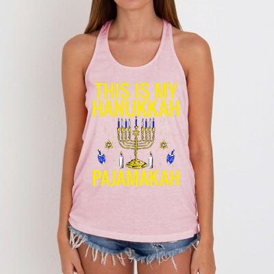 Merry Chrismukkah Happy Hanukkah Family Christmas Women's Knotted Racerback Tank