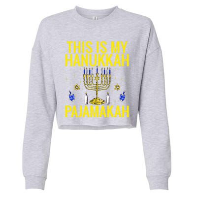 Merry Chrismukkah Happy Hanukkah Family Christmas Cropped Pullover Crew