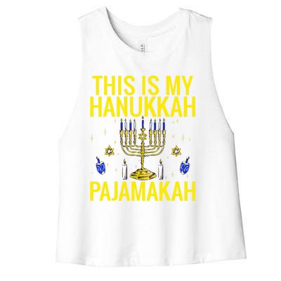 Merry Chrismukkah Happy Hanukkah Family Christmas Women's Racerback Cropped Tank