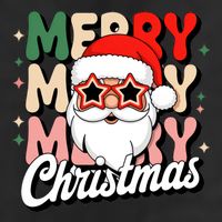 Merry Christmas Hip Santa 7 Panel Mesh Trucker Snapback Hat