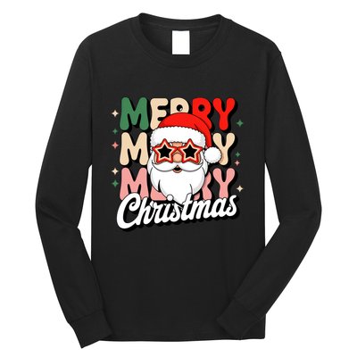 Merry Christmas Hip Santa Long Sleeve Shirt
