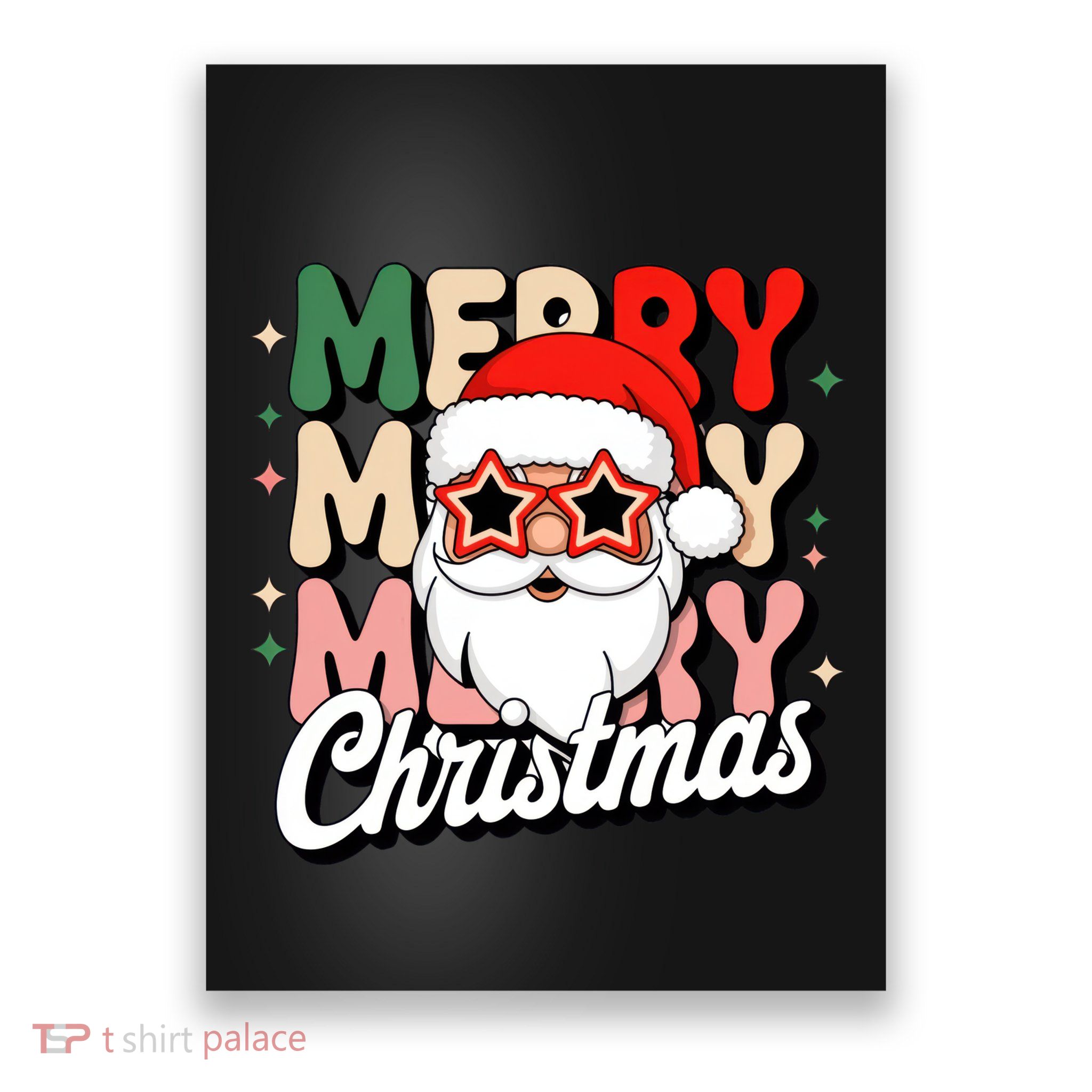 Merry Christmas Hip Santa Poster