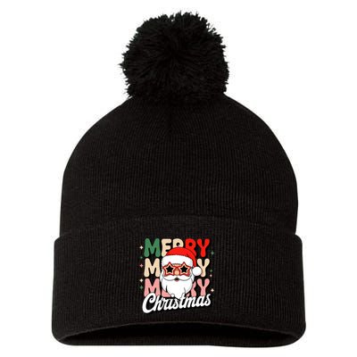 Merry Christmas Hip Santa Pom Pom 12in Knit Beanie