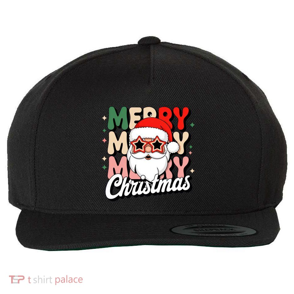 Merry Christmas Hip Santa Wool Snapback Cap