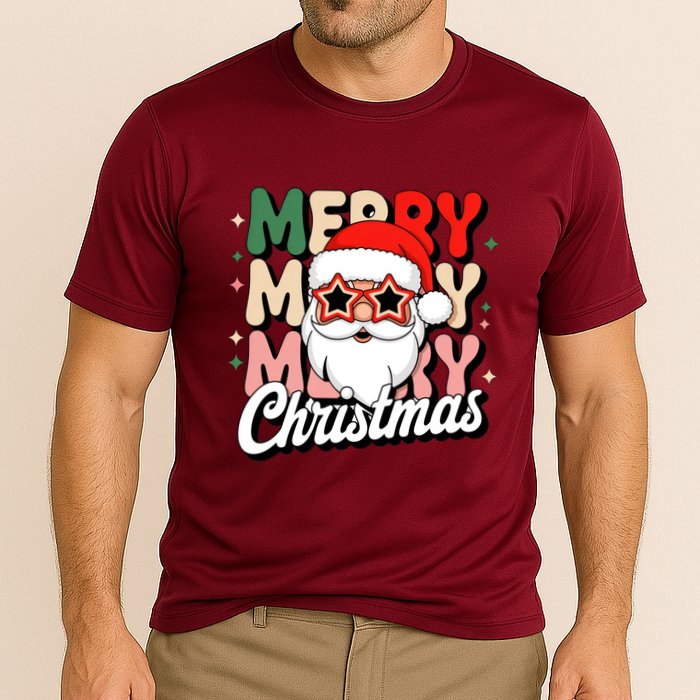 Merry Christmas Hip Santa Performance Shirt