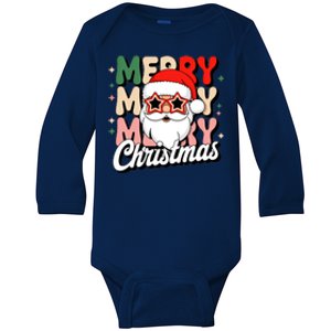 Merry Christmas Hip Santa Baby Long Sleeve Bodysuit