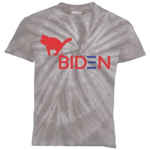 My Cat Hates Biden Funny Anti Biden Kids Tie-Dye T-Shirt