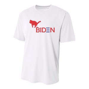 My Cat Hates Biden Funny Anti Biden Youth Performance Sprint T-Shirt