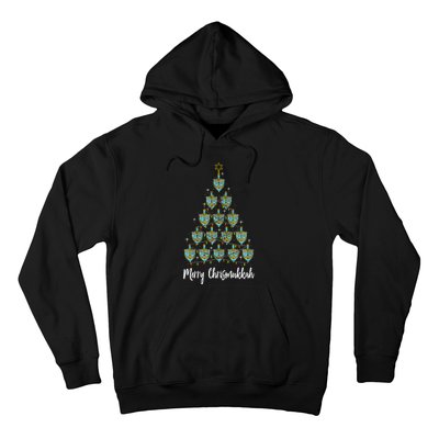 Merry Chrismukkah Hanukkah Dreidel Christmas Tree Chanukah Hoodie