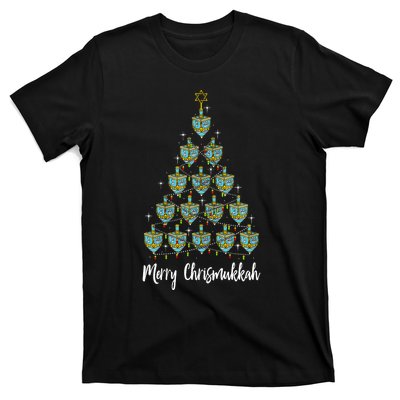 Merry Chrismukkah Hanukkah Dreidel Christmas Tree Chanukah T-Shirt