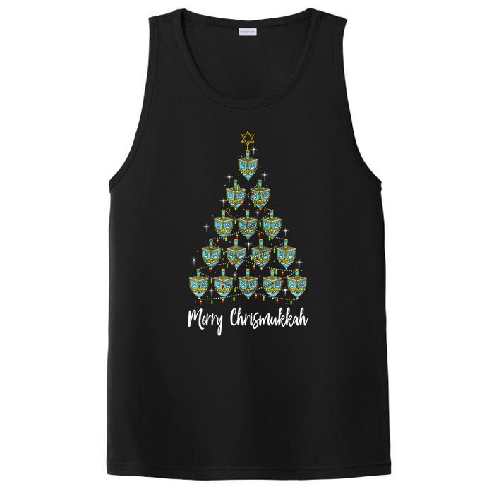 Merry Chrismukkah Hanukkah Dreidel Christmas Tree Chanukah PosiCharge Competitor Tank