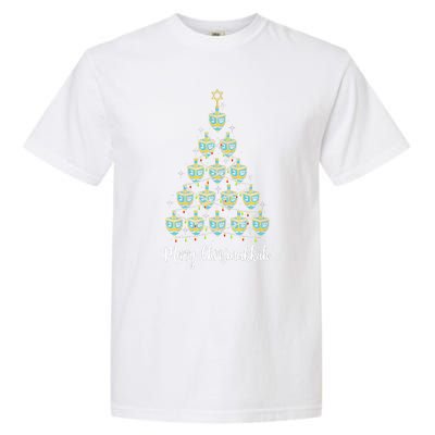 Merry Chrismukkah Hanukkah Dreidel Christmas Tree Chanukah Garment-Dyed Heavyweight T-Shirt