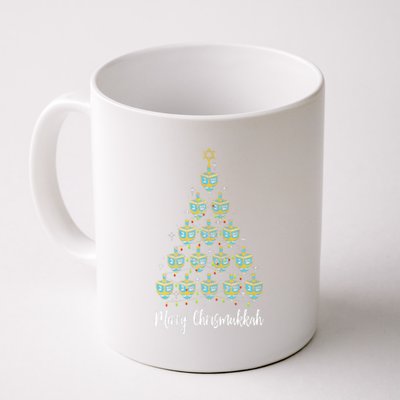 Merry Chrismukkah Hanukkah Dreidel Christmas Tree Chanukah Coffee Mug