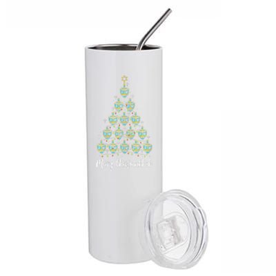 Merry Chrismukkah Hanukkah Dreidel Christmas Tree Chanukah Stainless Steel Tumbler