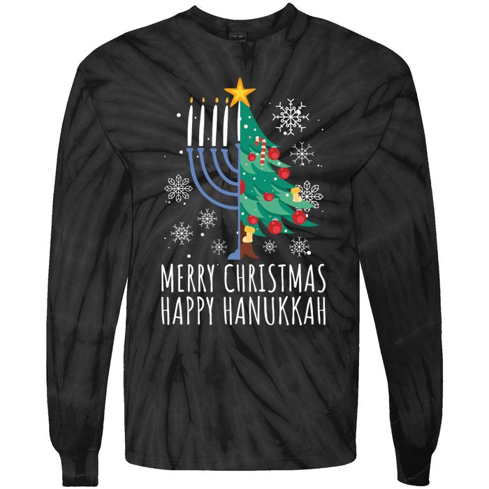 Merry Chrismukkah Happy Christmas Hanukkah Tie-Dye Long Sleeve Shirt