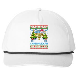 Merry Chrismukkah Happy Hanukkah Christmas Menorah Santa Hat Long Sleeve Snapback Five-Panel Rope Hat