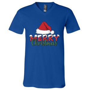 Merry Christmas Hat Holiday Season Winter Vibes Christmas Gift V-Neck T-Shirt