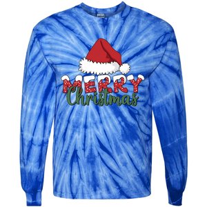 Merry Christmas Hat Holiday Season Winter Vibes Christmas Gift Tie-Dye Long Sleeve Shirt