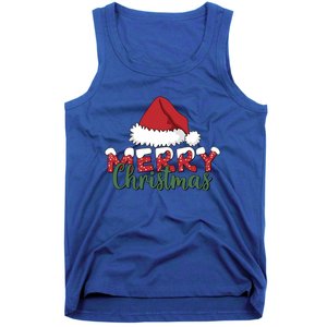 Merry Christmas Hat Holiday Season Winter Vibes Christmas Gift Tank Top