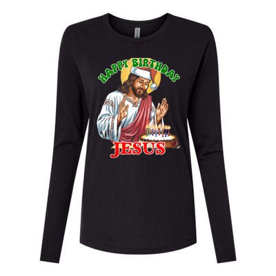 Merry Christmas Happy Birthday Jesus Funny Christian Holiday Womens Cotton Relaxed Long Sleeve T-Shirt