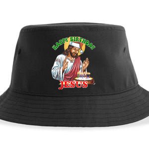 Merry Christmas Happy Birthday Jesus Funny Christian Holiday Sustainable Bucket Hat