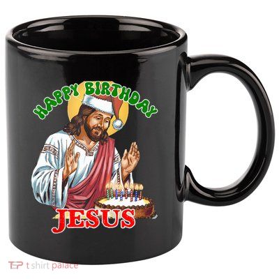 Merry Christmas Happy Birthday Jesus Funny Christian Holiday 11oz C Handle Ceramic Mug