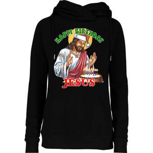 Merry Christmas Happy Birthday Jesus Funny Christian Holiday Womens Funnel Neck Pullover Hood