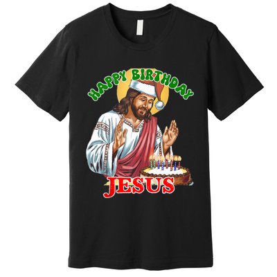 Merry Christmas Happy Birthday Jesus Funny Christian Holiday Premium T-Shirt