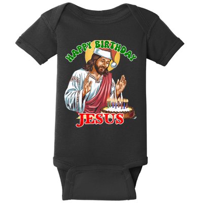 Merry Christmas Happy Birthday Jesus Funny Christian Holiday Baby Bodysuit