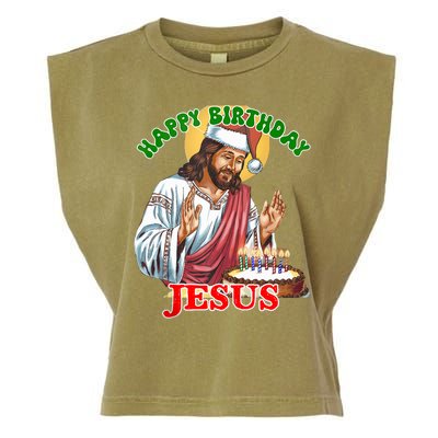 Merry Christmas Happy Birthday Jesus Funny Christian Holiday Garment-Dyed Women's Muscle Tee