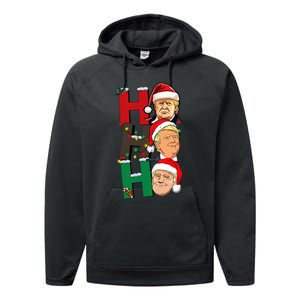 Merry Christmas Ho Ho Ho Trump Santa Light Christmas Performance Fleece Hoodie