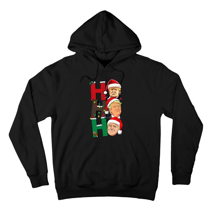 Merry Christmas Ho Ho Ho Trump Santa Light Christmas Hoodie