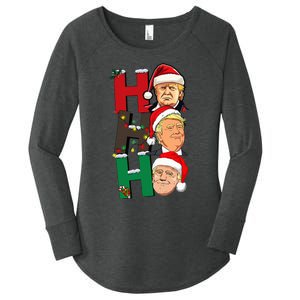 Merry Christmas Ho Ho Ho Trump Santa Light Christmas Women's Perfect Tri Tunic Long Sleeve Shirt