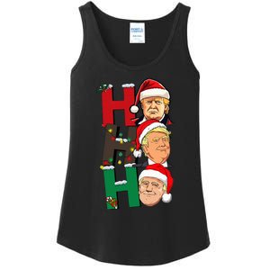 Merry Christmas Ho Ho Ho Trump Santa Light Christmas Ladies Essential Tank