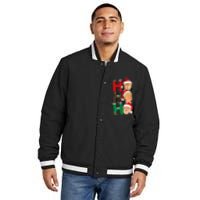 Merry Christmas Ho Ho Ho Trump Santa Light Christmas Insulated Varsity Jacket