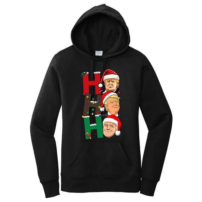 Merry Christmas Ho Ho Ho Trump Santa Light Christmas Women's Pullover Hoodie