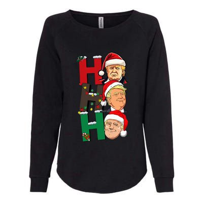 Merry Christmas Ho Ho Ho Trump Santa Light Christmas Womens California Wash Sweatshirt