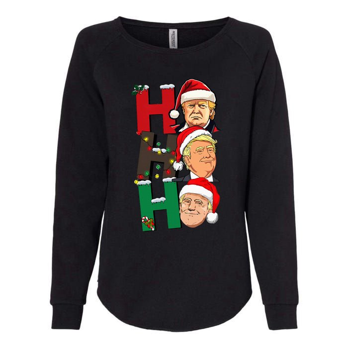 Merry Christmas Ho Ho Ho Trump Santa Light Christmas Womens California Wash Sweatshirt